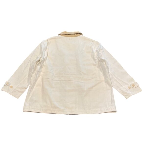 NWT J.Crew Women's XL Ivory Barn Jacket in Canvas Off-White Tan Collar CI107 - Picture 6 of 12